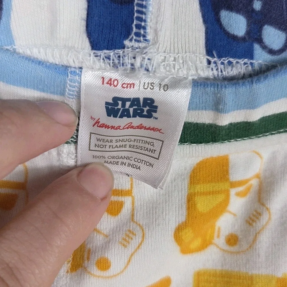 Hanna Andersson Star Wars Pajama Set Organic Cotton Darth Vader R2D2 Size 10
